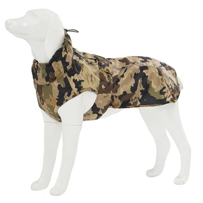 Waterproof Dog Raincoat with Reflective Strip, Adjustable Breathable Rain Coat Jacket with Leash Hole for Dogs (Camo, Small) - color: Camo, size: Small
