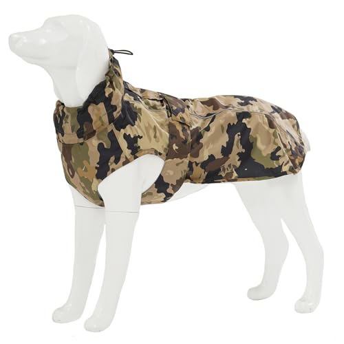 Waterproof Dog Raincoat with Reflective Strip, Adjustable Breathable Rain Coat Jacket with Leash Hole for Dogs (Camo, Medium) - color: Camo, size: Medium