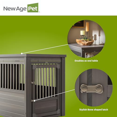 New Age Pet ecoFLEX Pet Crate/End Table, Large, Grey - color: Grey, size: 35.4"L x 24.0"W x 28.0"H