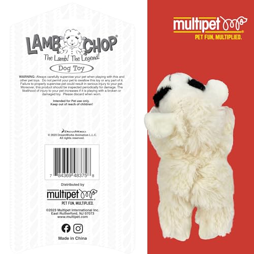 Multipet Lamb Chop Dog Plush Toy - Squeaky Toy for All Dogs - Extra Soft Plush - Stuffed Animal Dog-Toy for Cuddling & Playing - Cute Pet-Toy (6",Cream),(Pack of 3) - size: 6" (Pack of 3), style: White