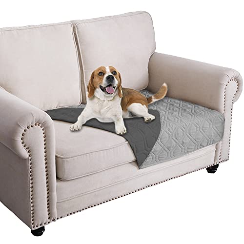 Ameritex Waterproof Dog Bed Cover Pet Blanket for Furniture Bed Couch Sofa Reversible - color: Grey+dark Grey, size: 30x53 Inch (Pack of 1)