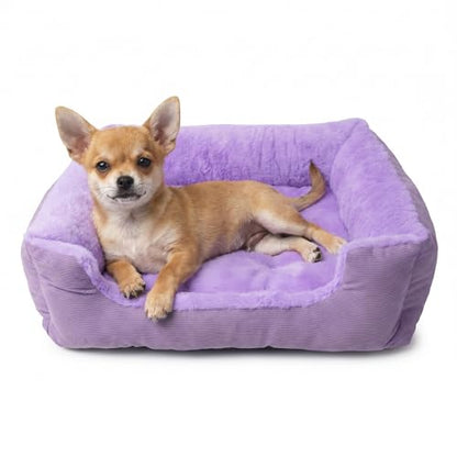 Tiny Dog Bed 18 Inch for Extra Small Dogs, Soft Rectangle Puppy Bed with Plush Surface, Washable Small Pet Bed,Purple - color: Purple, size: 18"x14"x4"