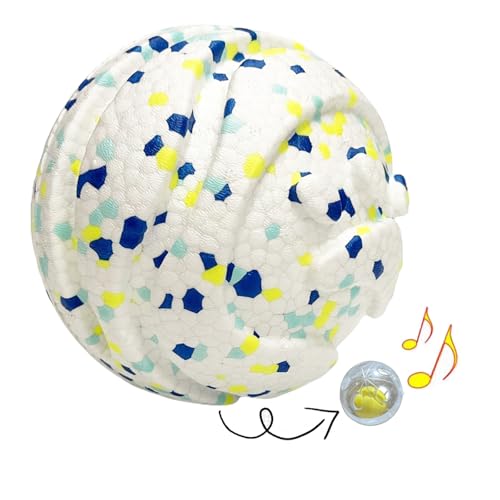 Dog Ball Squeak Toys (Bell Ball 5.12in White B) - color: Bell ball 5.12in White B