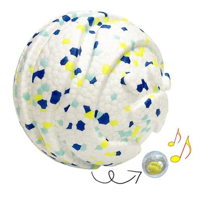 Dog Ball Squeak Toys (Bell Ball 5.12in White B) - color: Bell ball 5.12in White B