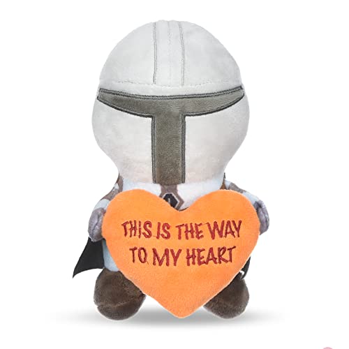 Star Wars for Pets Dog Toy Mandalorian Plush Squeaker | 9” Mandalorian to My Heart Plush Squeaker Pet Toy | Soft Chew Toy for Dogs | Mandalorian Stuffed Animal 9 Inch - color: Mandalorian "To My Heart", size: 9 Inch