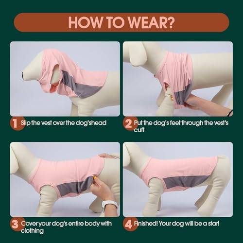 Kuoser Cooling Dog Shirt, Sun Protection Puppy T-Shirts Breathable Pet Summer Vest, Quick Dry Dog Summer Clothes for Large Dogs Boy Girl Pink XL - color: Pink, size: XL