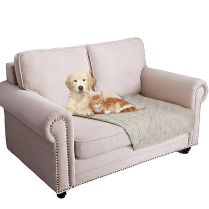 Ameritex Waterproof Dog Bed Cover Pet Blanket for Furniture Bed Couch Sofa Reversible - color: Khaki+khaki, size: 30x53 Inch (Pack of 1)