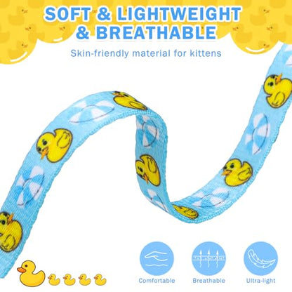 SCENEREAL Cat Collar with Bells, 2 Pack Breakaway Cat Collars with Removable Bowtie Bandana, Adjustable Cute Kitten Collar for Pet Small Dogs Boys Girls, Blue Duck - color: Bandanas & Bow (Duck - Blue)