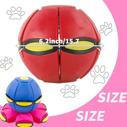 Dog Flying Disc Toy, Flying Saucer Ball for Dogs, Outdoor Games Red+Pink 2PCS - color: Red+Pink