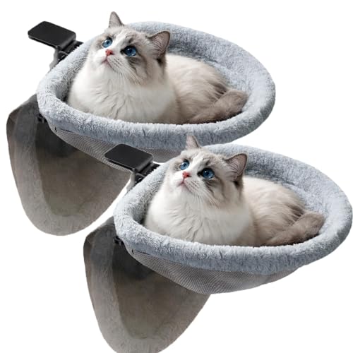 Cat Nest for Desk,Cat Bed for Desk, Desk Cat Bed for Indoor Cats, Soft & Cozy Cat Bed, Space-Saving Cat Window Perch, Office Table Cat Lounge (2PCS) - color: 2PCS