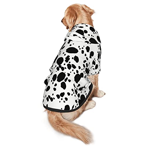Cute Dalmatian Print Dog Hoodies，Dog Clothes with Pocket and Hat Winter Clothes Sweaters for Medium Large Dogs Girl Boy Pets' Clothes Outfits - color: cute dog print 1, size: L for medium dog