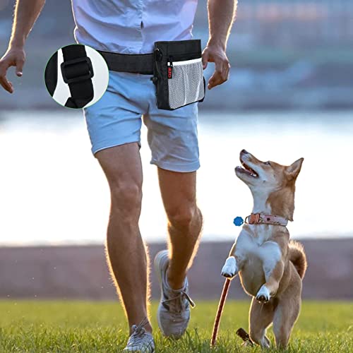 SZO Dog Treat Pouch - 3 Ways to Wear Treat Pouches for Pet Training and Clicker Taining for Dogs, Dog Training Treat Pouch Bag and Dog Clicker for Training with Waist Belt Shoulder Strap - Black - color: Black