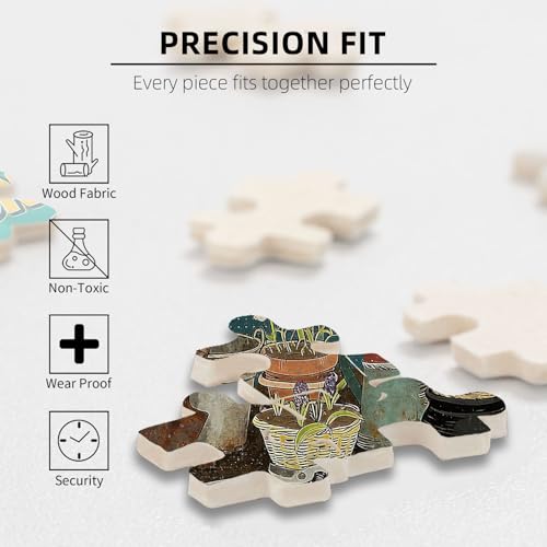 500 Pieces Jigsaw Puzzles for Adults, A Dirty Hoe is A Happy Hoe Gardening Tools Art Puzzle, Stress Relief Concentration Training Brain Teaser Puzzle 20.4x15 Inch - color: Wooden Puzzle1, size: 500 Piece pcs