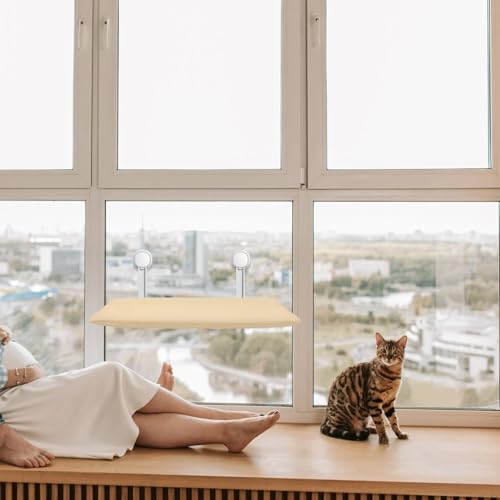 Happyyami Cat Window Perch Replacement Cover Detachable Cat Hammock Cloth Breathable Machine Washable