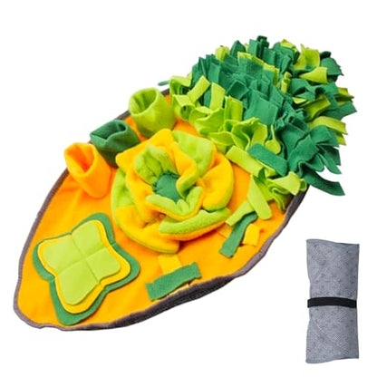 Dog Snuffle Mat - Adjustable Pet Treat Dispenser Toy, 1 Unit Foraging Pad for Enrichment, Scent Training Rug with Fabric Grass, Playware, Sniffing Blanket for Small, Medium and Large Breed Dog