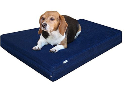 Dogbed4less Premium Gel Memory Foam Dog Bed, Durable Denim Cover with Waterproof Liner and Extra Pet Bed Case, 35"X20"X4" Small to Medium Pet - size: 35.0"L x 20.0"W x 4.0"Th