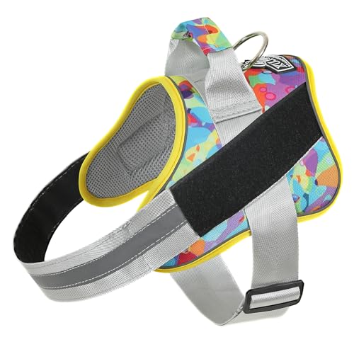 Dog Harness, No-Pull Reflective Dog Vest, Breathable Adjustable Pet Harness with Handle for Outdoor Walking - No More Pulling, Tugging or Choking (X-Small (Pack of 1), Watercolour) - color: Watercolour, size: X-Small (Pack of 1)