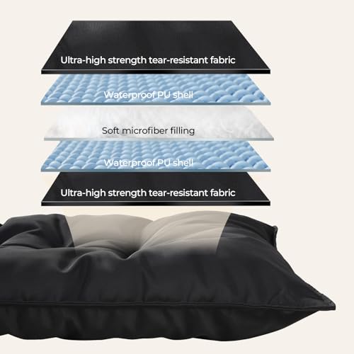 Chew Proof Indestructible Dog Bed - Durable Dog Bed for Aggressive Chewers, Machine Washable & Waterproof Indoor Outdoor Crate Pad, Tough Kennel Pad for Large Dogs (Large (28"x41")) - size: Large(28"x41")