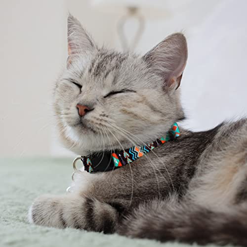 CollarDirect Cat Collar Breakaway with Removable Bell Set of 2 PCS - color: Ethnic + Tribal