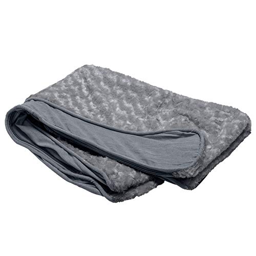 Furhaven Replacement Dog Bed Cover Ultra Plush Faux Fur & Suede Contour Luxe Lounger, Machine Washable - Gray, Jumbo (X-Large) - color: Ultra Plush (Gray), size: Jumbo, style: Jumbo (Pack of 1)
