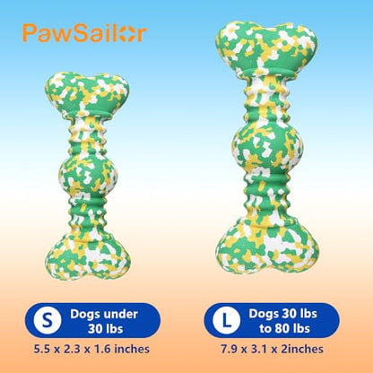 Dog Chew Toys for Aggressive Chewers, Safe Bamboo Fiber & Nature Rubber-Partially Degradable,Teething Cleaning Toys for Small Medium Large Dog Breeds Green S - size: Small