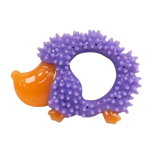 Cutie Chewies Hedgehog Dental Dog Chew Toy — Multi-Textured, Massages Gums, Floats & Bounces for Teething Puppies & Small Dogs, 5" x 3.5" x 1" - color: Hedgehog