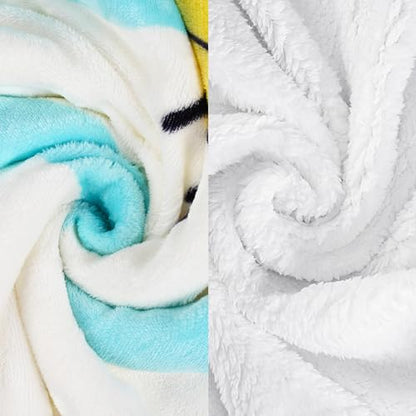 Catalonia Banana Dog Print Sherpa Fleece Throw Blanket, Soft Mink Plush Couch Blanket, Fuzzy Fluffy Comfy Warm Throws, Comfort Caring Gift, 50x60 inches - color: Banana Dog White, size: 50"x60"