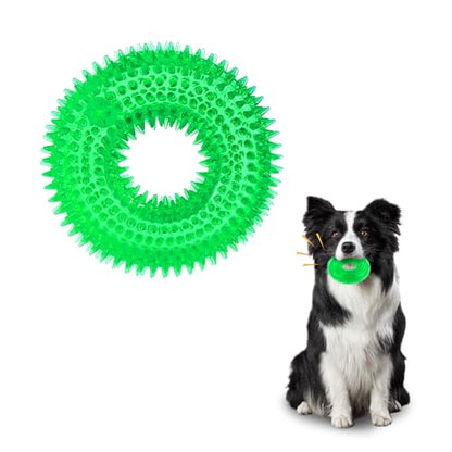 Andiker Squeaky Dog Toy, Safe TPR Chewable Dog Toys for Teeth Grinding&Cleaning Dog Fetch Toys for Enhancing Interactivity Outdoor Suitable for All Dog Sizes Puppy’s and Dogs (Large Green) - size: Large Green