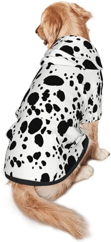 Cute Dalmatian Print Dog Hoodies，Dog Clothes with Pocket and Hat Winter Clothes Sweaters for Medium Large Dogs Girl Boy Pets' Clothes Outfits - color: cute dog print 1, size: M for medium dog
