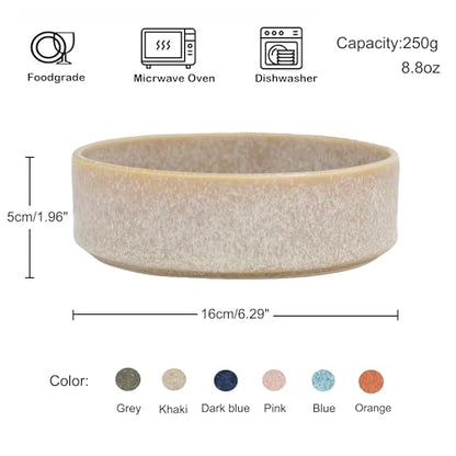 Ceramic Slow Feeder Bowl, 6.69 x 5.7 inches, Elevated Design with Paw Pattern, for Cats and Small Dogs (Khaki) - color: Khaki