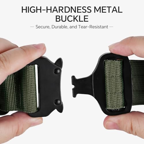 Tactical Thick Dog Collar, Adjustable Training Nylon Dog Collar, Heavy Duty Metal Buckle & Control Handle for Small Medium Large Dogs (M, Green) - color: Green, size: M