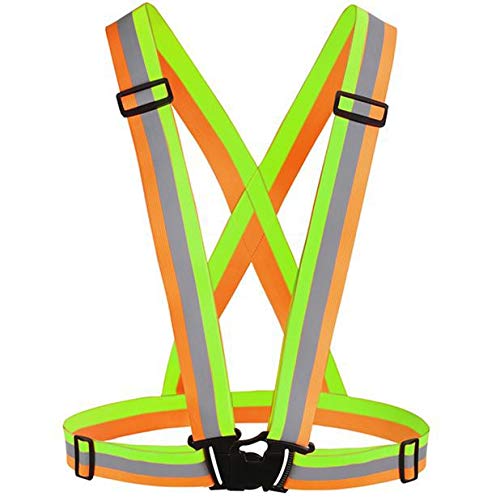 Chiwo Reflective Vest Running Gear 2Pack, High Visibility Adjustable Safety Ves for Night Cycling,Hiking, Jogging,Dog Walking - color: Color Ornage