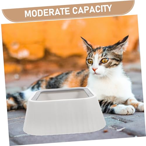 YARNOW Floating Pet Water Bowl Reusable Feeder Spill Design Material Innovative Floating Disk for Dry Drinking for Cats and Puppies - color: White