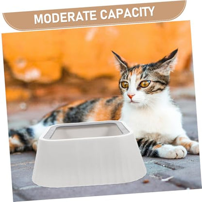 YARNOW Floating Pet Water Bowl Reusable Feeder Spill Design Material Innovative Floating Disk for Dry Drinking for Cats and Puppies - color: White