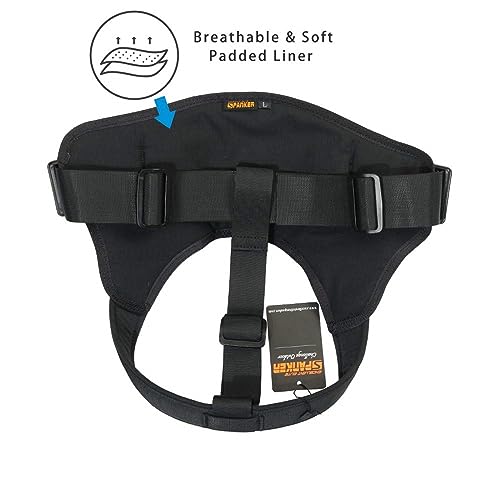 EXCELLENT ELITE SPANKER Tactical Dog Harness Patrol Harness Service Dog Vest Military Dog Vest Working Dog Vest with Handle(Black-S) - color: Black, size: S-(23.5 - 29.5")