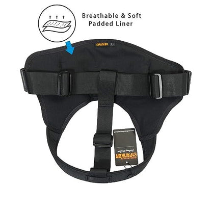 EXCELLENT ELITE SPANKER Tactical Dog Harness Patrol Harness Service Dog Vest Military Dog Vest Working Dog Vest with Handle(Black-S) - color: Black, size: S-(23.5 - 29.5")