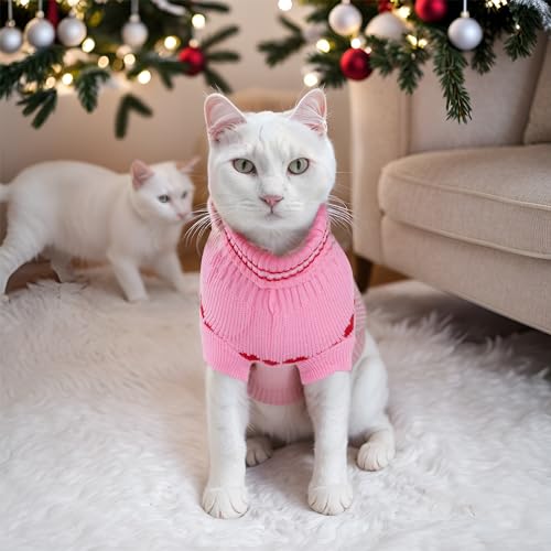 Topbuti Dog Sweater Turtleneck Pet Sweaters Winter Coat Apparel Warm Knitted Holiday Clothes for Cat and Puppy (Medium) - size: Medium