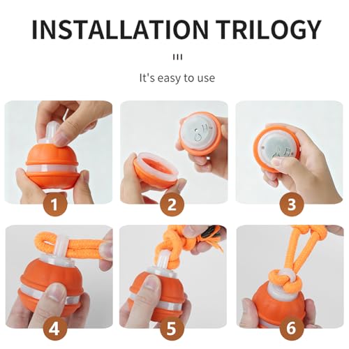 Interactive Dog Cat Toys Dog Ball,Automatic Rolling and Bouncing Moving Dog Toy,Squeaky Rolling Balls with Flashing Light,USB Rechargeable Chew Toys for Puppy Small Dogs, Pet Ball to Keep Them Busy - color: 1 Blue +1 Orange