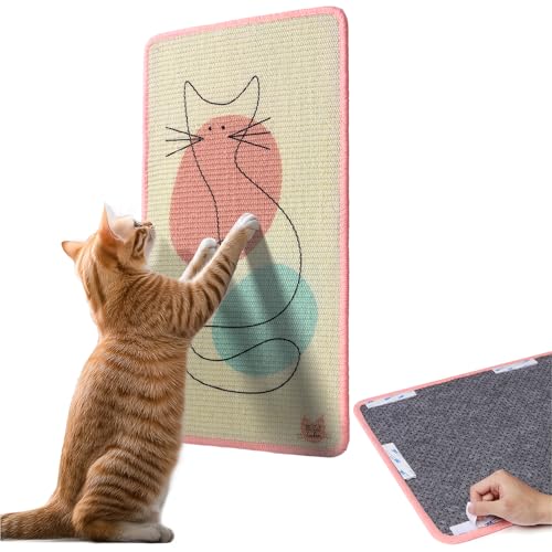 The Cat Ladies Scratching Poster - Wall Scratcher Pads - Scratch Mat Art Print for Indoor Cats - Furniture, Couch, and Carpet Protector - Wall Mounted or Floor Sisal Scratchers - color: Abstract