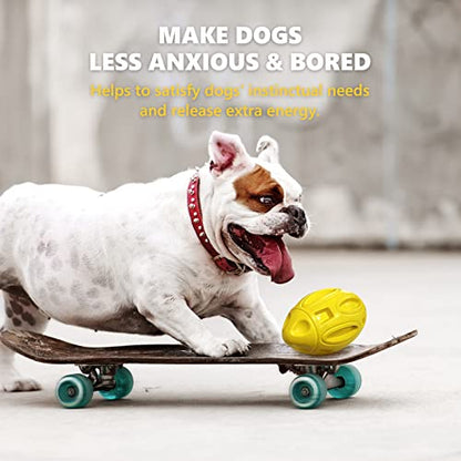 EASTBLUE Squeaky Dog Toys for Aggressive Chewers: Rubber Puppy Chew Ball with Squeaker, Almost Indestructible and Durable Pet Toy for Medium and Large Breed - color: Yellow