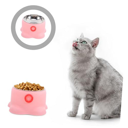 VICASKY Stainless Steel Pet Bowl Cat Water Bowl -Spill Portable Dog Dish Indoor Outdoor Use - color: Pink