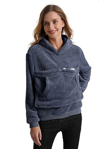 Pet Cat Dog Pouch Hoodies Small Animal Carrier – Kitten Puppy Pouch Sweatshirt Kangaroo Pocket Pullover Top - color: Darkblue, size: 4X-Large