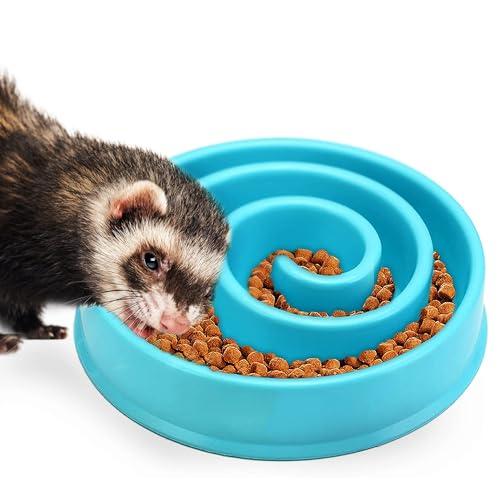 SunGrow Dog Slow Feed Bowl, Spiral Design Encourages Slow Eating, Interactive, 8”, Non-Slip Base, Portion Control, Blue, 1pc