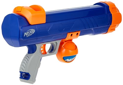 Nerf Dog Tennis Ball Blaster Dog Toy Blue/Orange, 16 Inch Compact Blaster with 1 Ball - size: 16 in Compact Blaster with 1 Ball