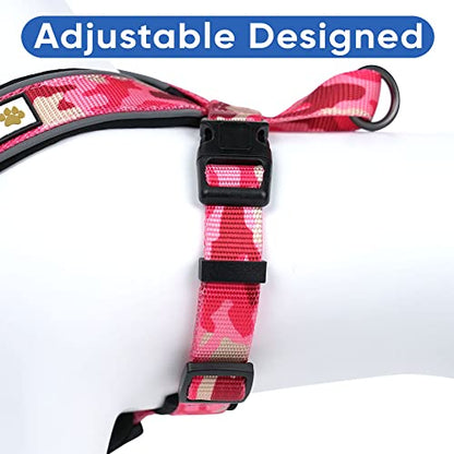 Pawtitas Reflective Padded Dog Harness for X-Small Dogs – Adjustable Puppy Step-in Vest | Fits Chest 14–18 in | No Pull Training Harness | XS | Pink Camouflage - color: Pink Camouflage, size: X-Small (Pack of 1)