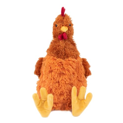 Best Pet Supplies Interactive Squeaky Dog Chew Toy, Ideal Dog Toys for Chewers, Small, Medium & Large Dogs, and Fetch Lovers - Crinkle Chicken (Brown), Large - color: Crinkle Chicken (Brown), size: Large
