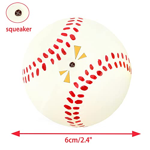 CHIWAVA 4 Pack 2.4" Squeak Latex Puppy Dog Toy Ball Sports Balls Sets Fetch Interactive Toy for Small Dogs - size: 2.4" Small Dogs 4 Pack