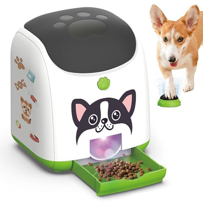 Dog Puzzle Feeder Toy – Remote Control Automatic Treat Dispenser with Light, Interactive IQ Training Slow Feeder, Large Capacity for All Dog Breeds - color: Green