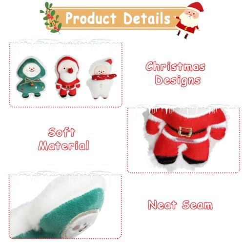 FOIMAS 3pcs Christmas Catnip Toys,Xmas Cat Toys Plush Santa Claus Snowman Tree Interactive Chew Bite Toys for Cat Kitten Indoor - color: multi xmas 2