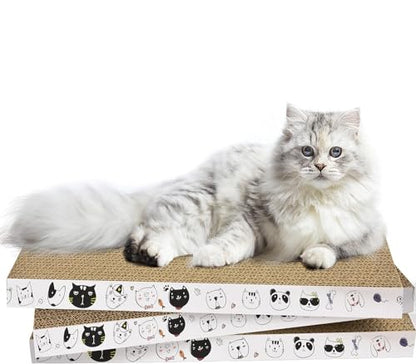 3 Pack Cardboard Cat Scratcher Refill Cat Scratch Pad Durable Cat Scratchers for Indoor Cats Kitten 16.5 x 8 x1 Inch Reversible Cat Scratching Board to Protect The Furniture (Lovely Pets) - color: Ctue Pets
